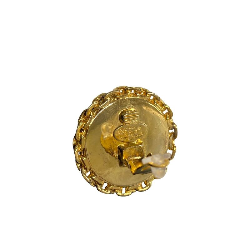 Chanel Vintage Coco Mark Chain Motif Earrings Accessory — view 4