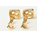 Christian Dior Earrings Vintage CD Logo Motif Rhinestone — view 3