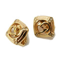 Christian Dior Earrings Vintage CD Logo Motif Rhinestone