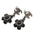 Chanel Coco Mark Black Silver Metal