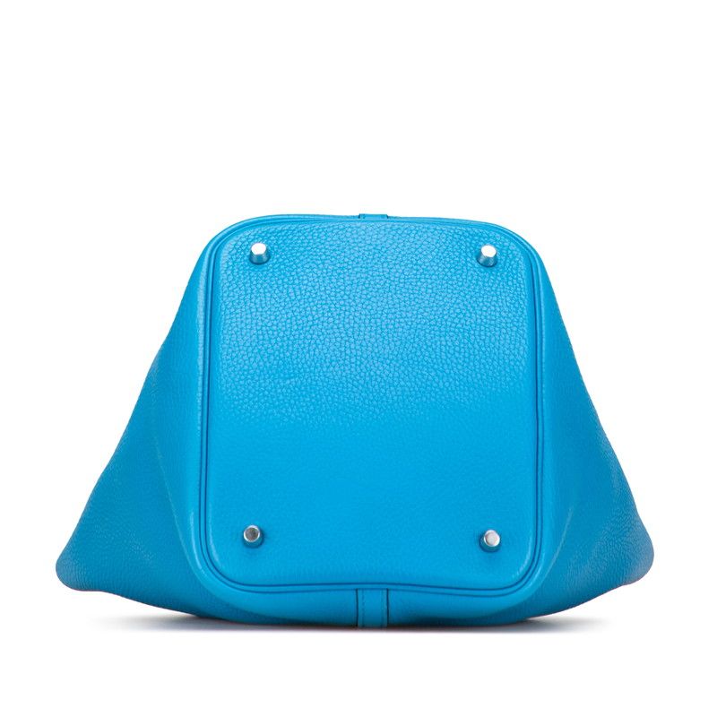 Hermes Picotin Lock MM Blue With Silver Hardware Taurillon Clemence — view 3