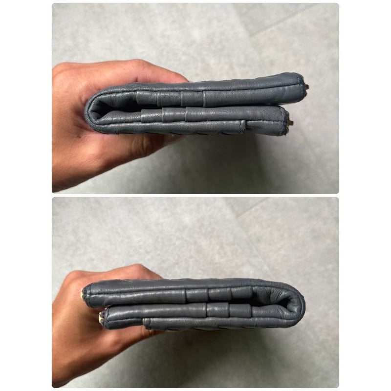 Bottega Veneta Long Wallet Intrecciato Leather Medium Gray — view 2