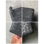 Bottega Veneta Long Wallet Intrecciato Leather Medium Gray — view 3