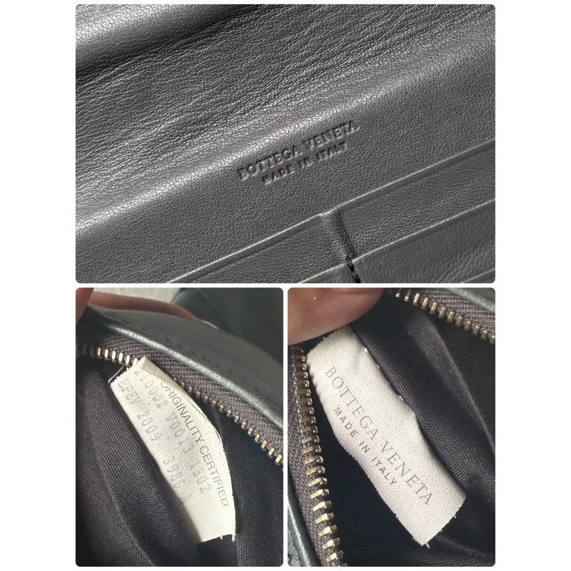 Bottega Veneta Long Wallet Intrecciato Leather Medium Gray — view 4
