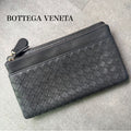 Bottega Veneta Long Wallet Intrecciato Leather Medium Gray