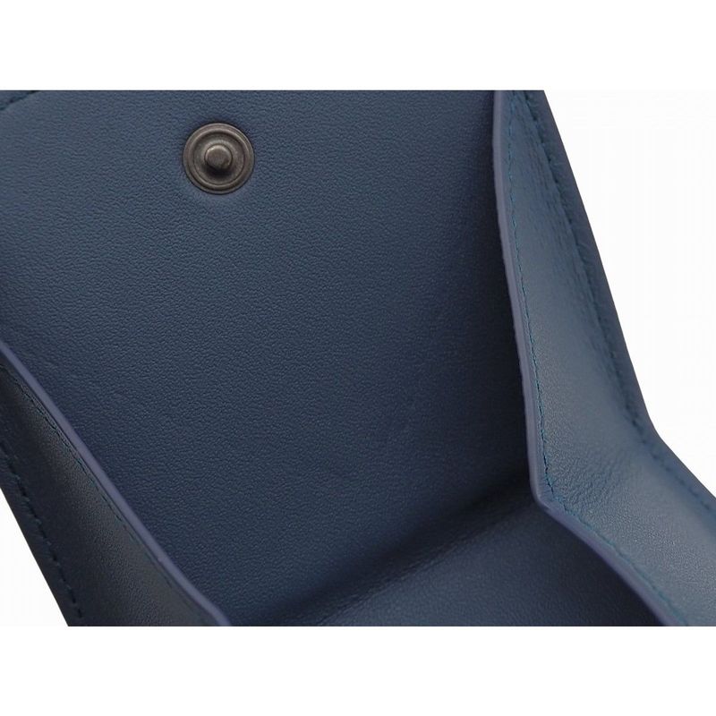 Bottega Veneta Intrecciato Calfskin Black Deep Blue Folding Coin Purse — view 7