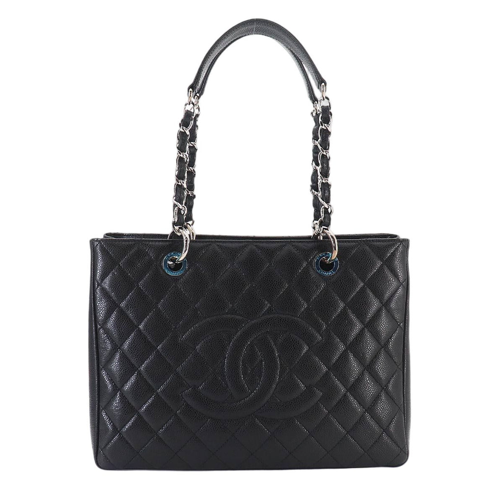 Chanel Quilted Grand Shopping Chain Tote GST Caviar Leather Black