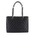 Chanel Quilted Grand Shopping Chain Tote GST Caviar Leather Black