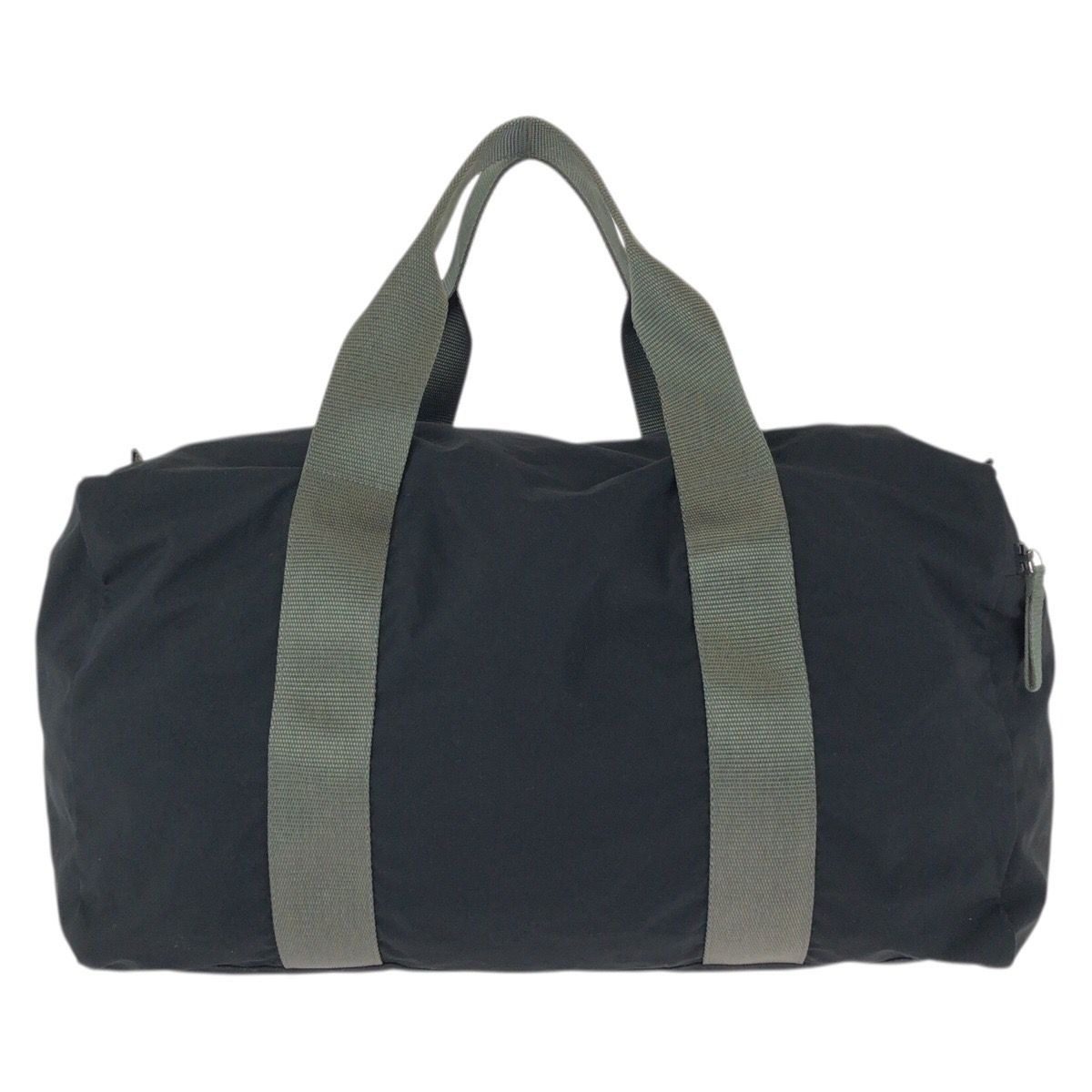 Prada Sports Black Gray Silver Polyester Polyurethane Boston Bag