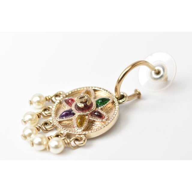 Chanel CC Mark Faux Pearl Gold Multicolor — view 4