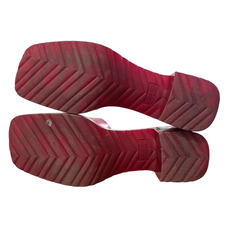 Gucci Rubber Logo Sandals Red — view 7