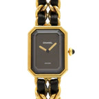Chanel Premier M Leather Black Gold Quartz Watch Dial