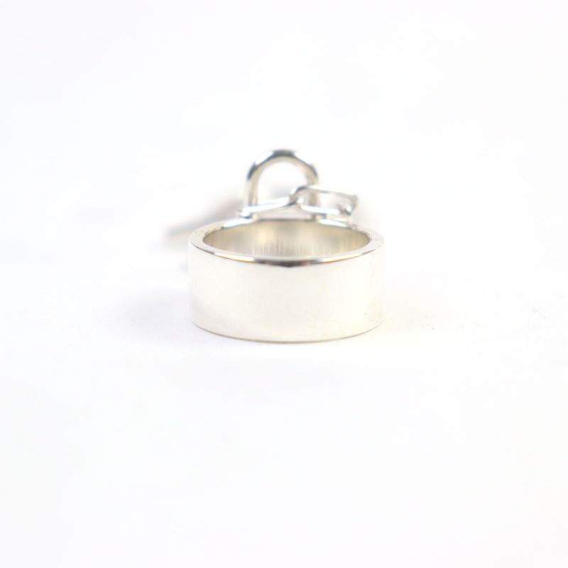 Hermes Alfa Kelly AG 925 Clochette Cadenas Double Ring Accessory Silver — view 5