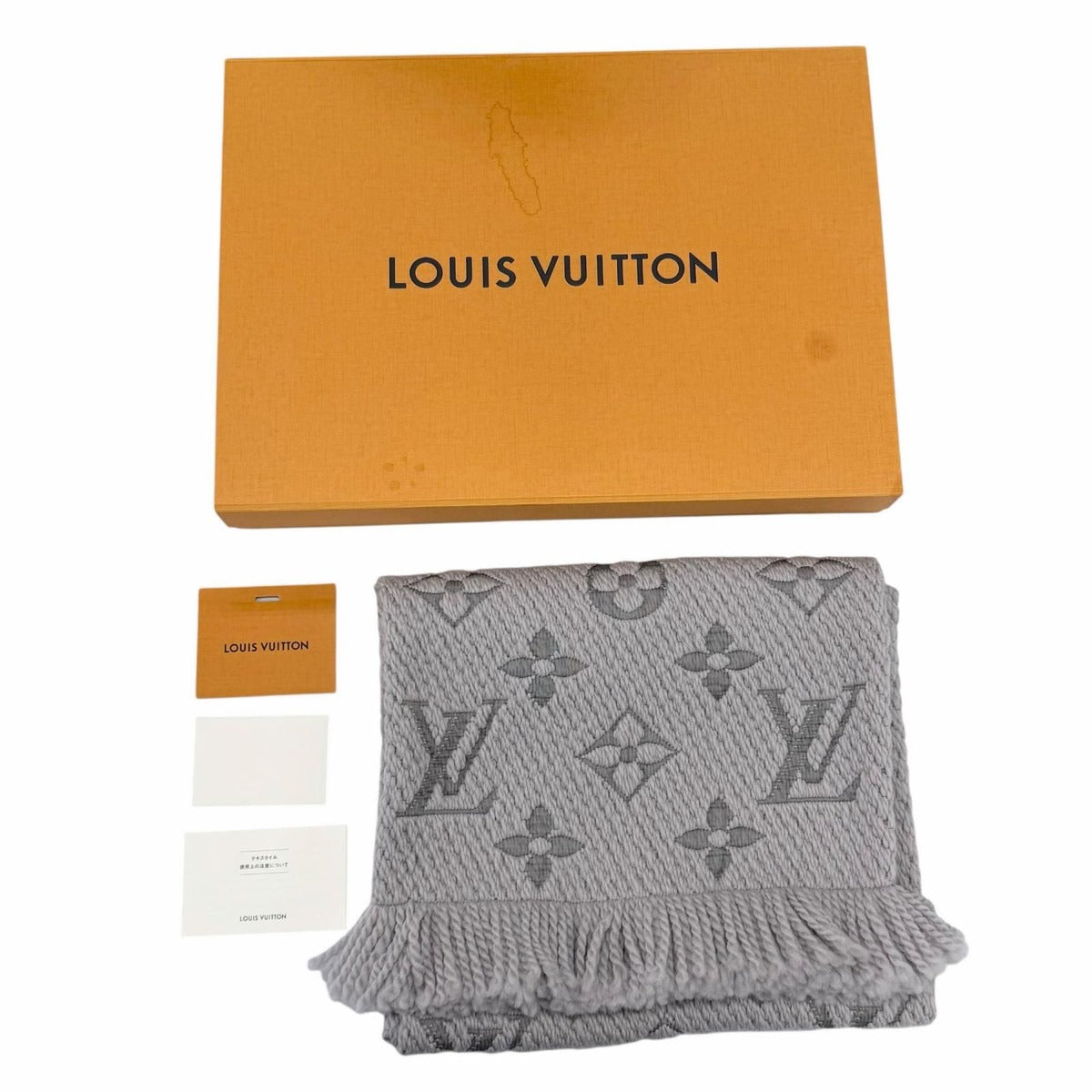 Louis Vuitton Logomania Scarf Wool Silk Monogram with Fringe — view 2
