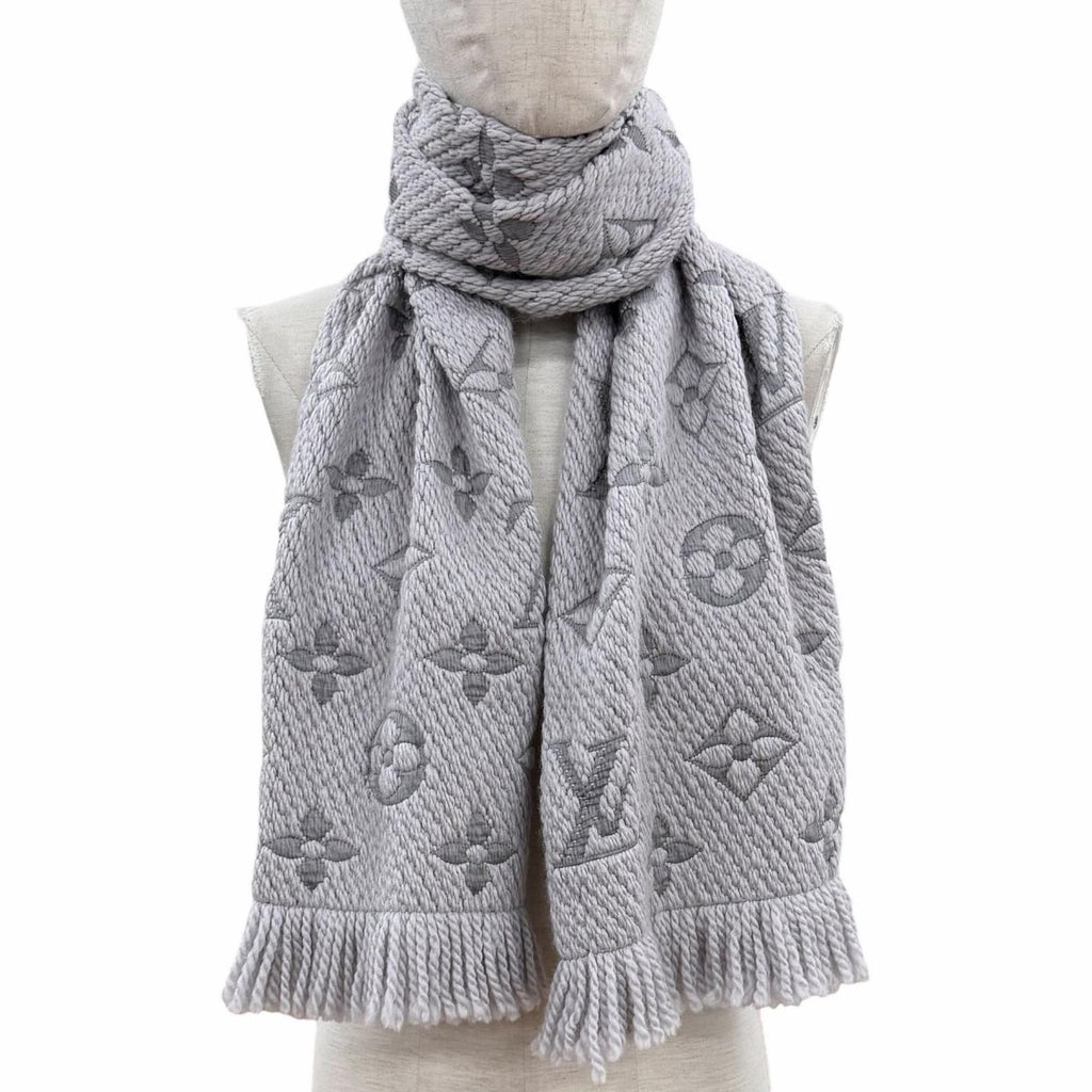 Louis Vuitton Logomania Scarf Wool Silk Monogram with Fringe — view 4