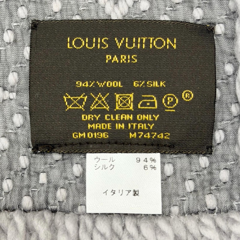 Louis Vuitton Logomania Scarf Wool Silk Monogram with Fringe — view 7