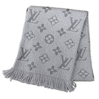 Louis Vuitton Logomania Scarf Wool Silk Monogram with Fringe