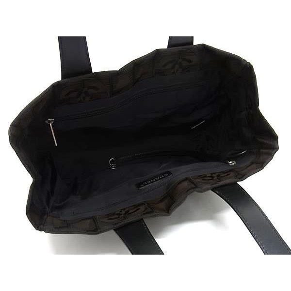 Chanel Tote New Travel Line PM Brown Black Nylon Leather — view 5