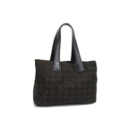 Chanel Tote New Travel Line PM Brown Black Nylon Leather