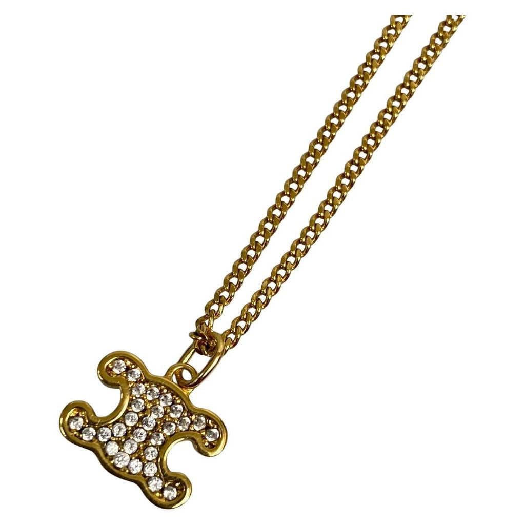 Celine Triomphe Rhinestone Necklace 42 cm — view 2