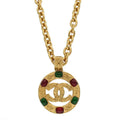 Chanel Coco Mark Gripore Color Stone Necklace