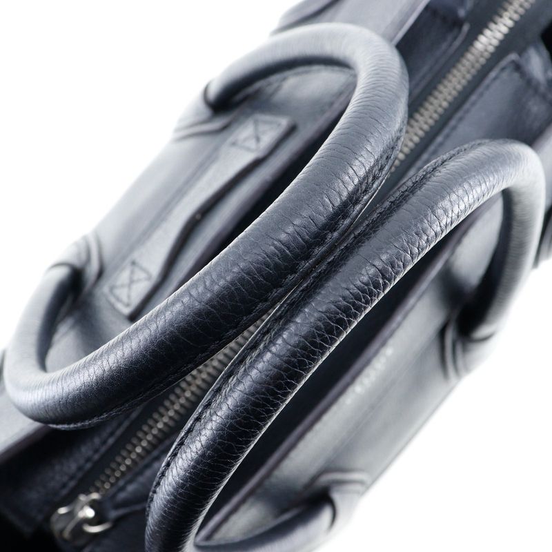 Celine Luggage Micro Shopper Calf Black Handbag — view 6