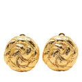 Chanel Vintage CC Logo Earrings Gold Plated
