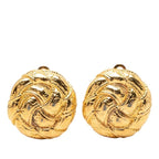 Chanel Vintage CC Logo Earrings Gold Plated