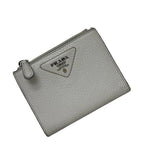 Prada Bifold Wallet Gray Vitello Daino Leather