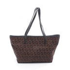 Fendi Tote Bag Zucchino 8 Bh075 Dark Brown Black Canvas Leather Mini — view 2