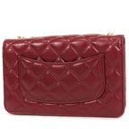 Chanel Chain Wallet Bordeaux Gold Lambskin Quilted Shoulder Bag — view 2