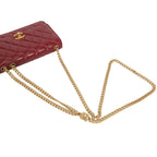 Chanel Chain Wallet Bordeaux Gold Lambskin Quilted Shoulder Bag — view 3