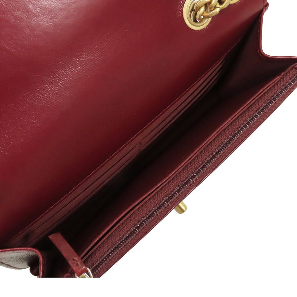 Chanel Chain Wallet Bordeaux Gold Lambskin Quilted Shoulder Bag — view 5
