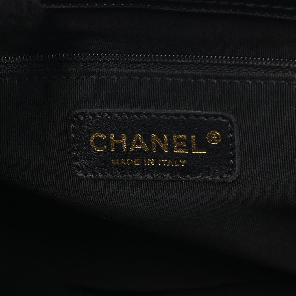 Chanel Tote Quilted Petite Shopping PST Black Leather Chainto — view 4