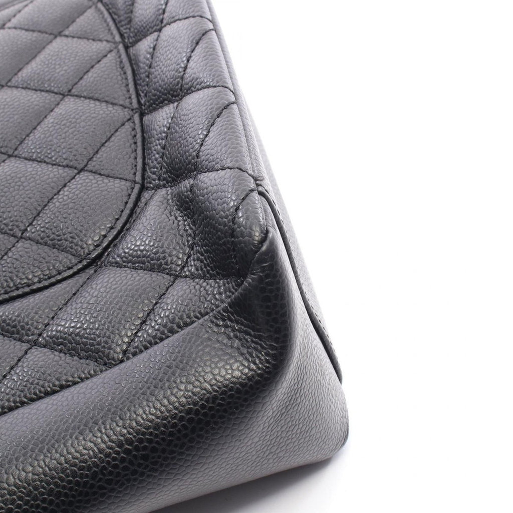 Chanel Tote Quilted Petite Shopping PST Black Leather Chainto — view 7