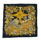 Hermes Carre 90 Passiflores Passion Flower Black 100% Silk Scarf — view 2