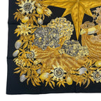 Hermes Carre 90 Passiflores Passion Flower Black 100% Silk Scarf — view 5