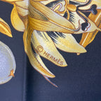 Hermes Carre 90 Passiflores Passion Flower Black 100% Silk Scarf — view 9