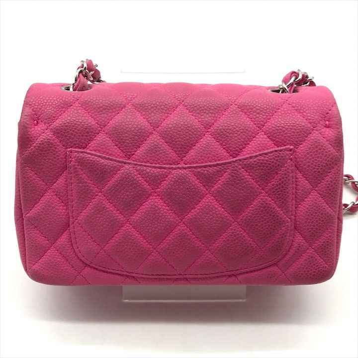 Chanel CC Logo Turnlock Soft Caviar Leather Mini Quilted Chain Shoulder Bag Pink — view 2