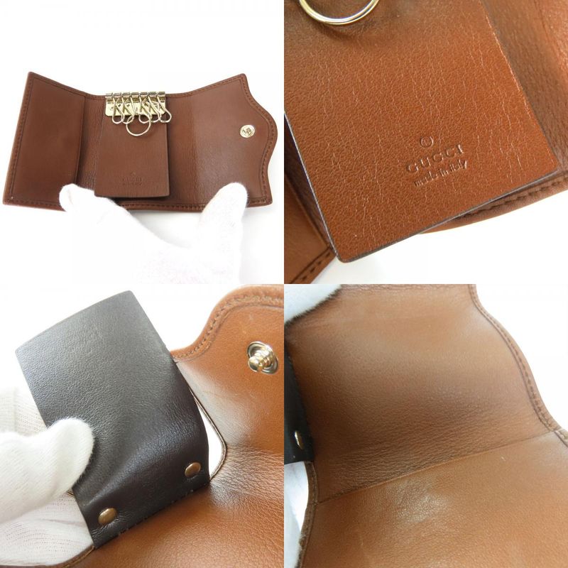 Gucci Key Case Interlocking 6-stacks GG Canvas Calf Beige Brown — view 7