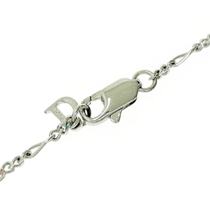 Christian Dior Logo Circle Necklace Silver — view 7