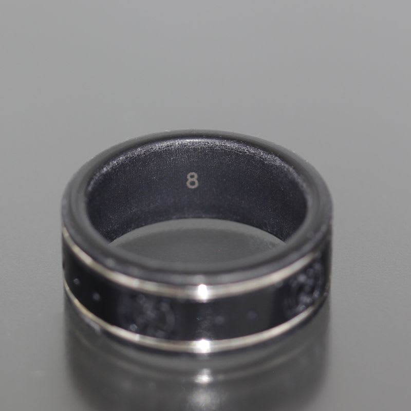 Gucci Ceramic Icon Ring No 7 18K White Gold Box E1759 — view 3