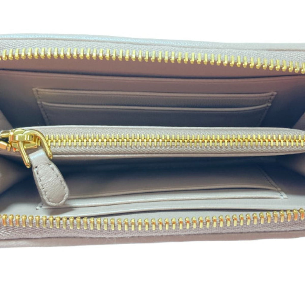 Prada Medium-Length Wallet Portafoglio Lampo 1 Ml157 Beige Cipria Round Zipper — view 6