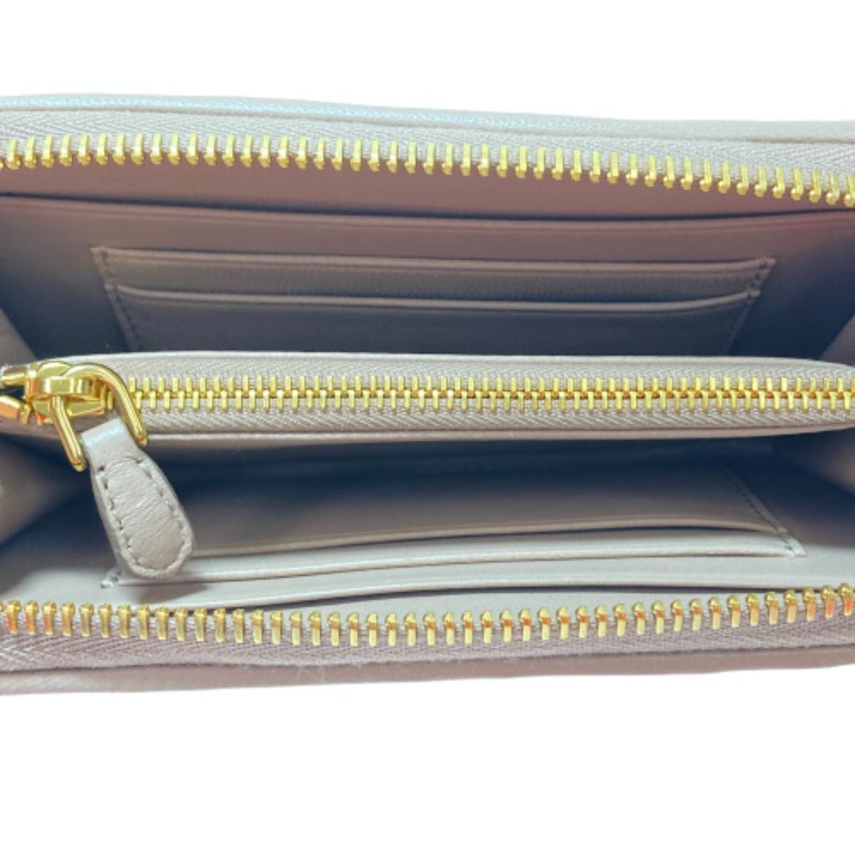 Prada Medium-Length Wallet Portafoglio Lampo 1 Ml157 Beige Cipria Round Zipper — view 6