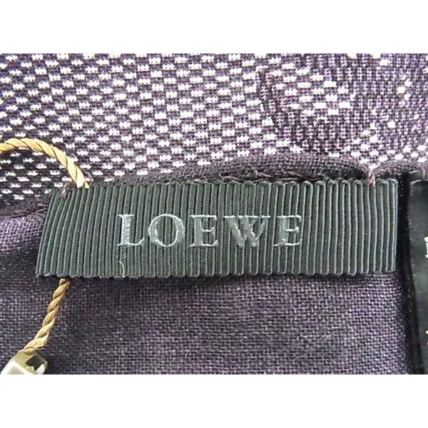 Loewe Repeat Anagram 70% Wool 30% Silk Scarf Shawl Purple — view 4