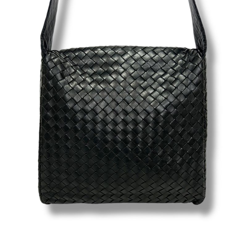 Bottega Veneta One Shoulder Bag Intrecciato Leather Black Gusset Soho Hobo — view 3