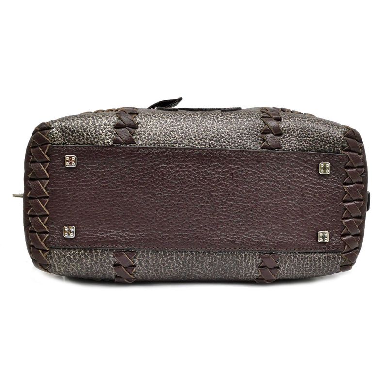 Loewe Amazona 28 Handbag Metallic Bronze Brown Silver Hardware Anagram — view 7