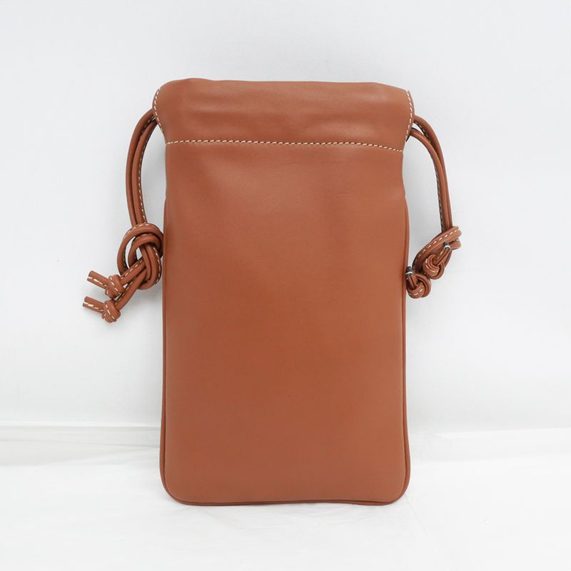 Celine Drawstring Mobile Pouch Shoulder Bag Cuill Triomphe Tan Brown — view 3