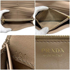 Prada Bifold Long Wallet Beige 1 Mh132 Leather — view 3