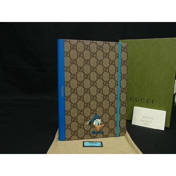 Gucci GG Pattern Disney Collaboration Donald Duck Leather Notebook
